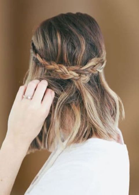 Brown ombre mid lenght braids hairstyle