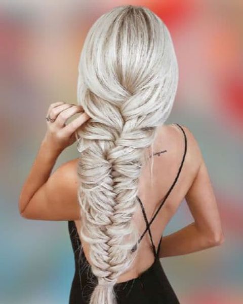 Big voluminous fishtail braids