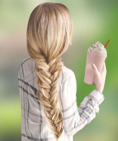 Long hair with fishtail braid