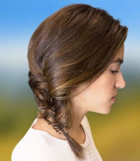 Shot hair fishtail braids