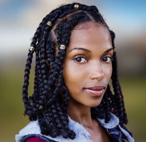 Cornrow braids bob hairstyle for black hair