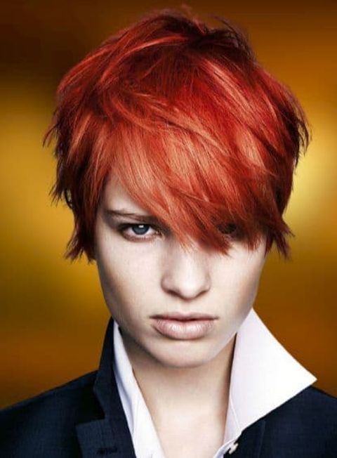 Red color for pixie cuts