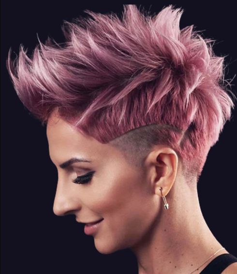 Red Undercut Pixie Haircuts