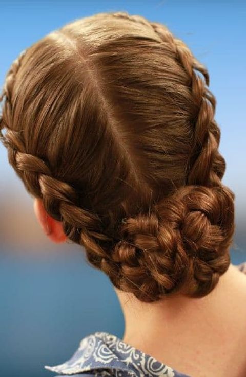 Braids bun hairstyles for school