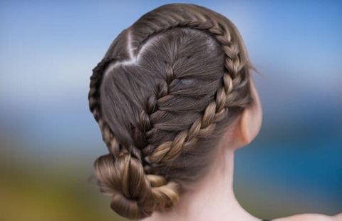 Heart-shaped braided hair