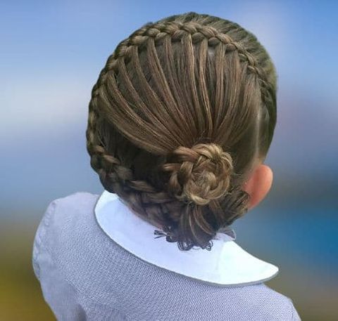 Side bun braids