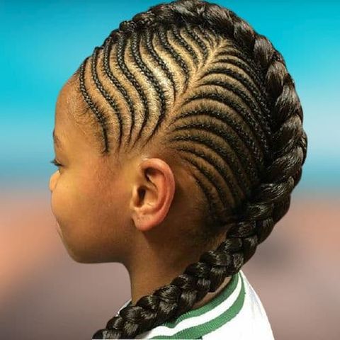 Ponytail mohawk braids