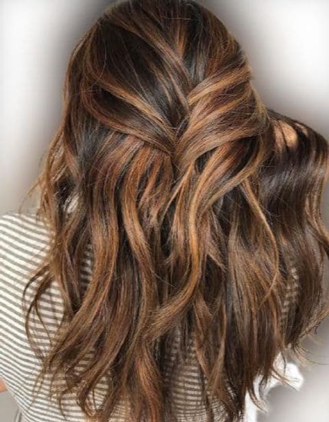 Balayage caramel highlights