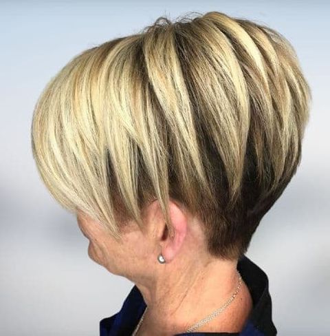 Blonde ombre back undercut over 50