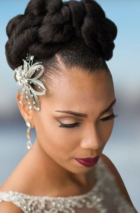 Bun hair with flowers