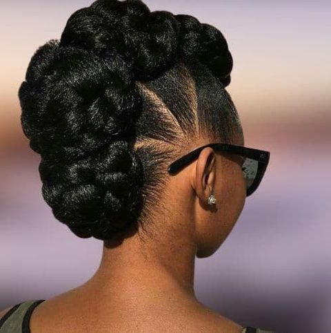 Mohawk bun hair