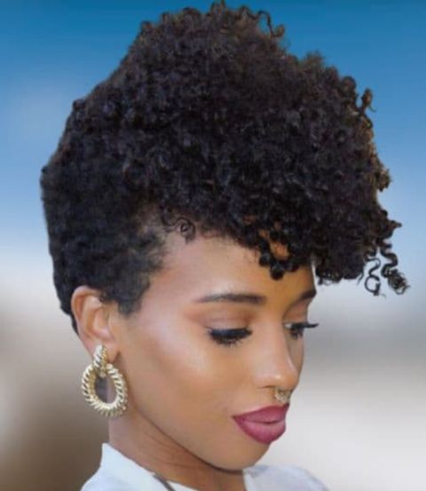 Natural curly short hair