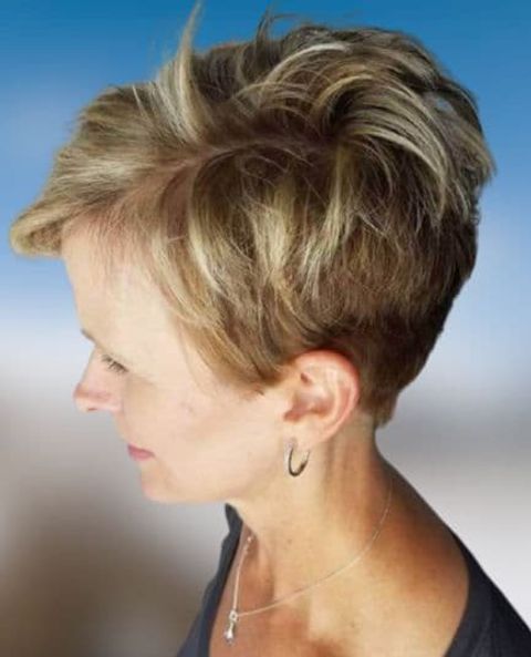 Thin hair pixie haircut for women over 60