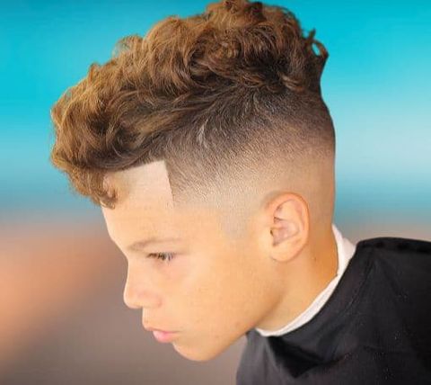 Curly fade cut
