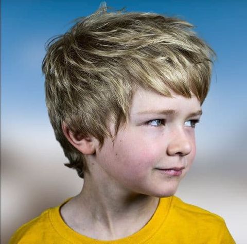 Highlight layered short hair for kids