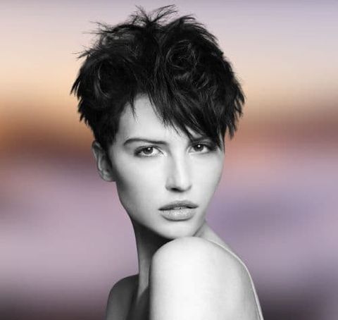 Spiky pixie haircut for women with long face