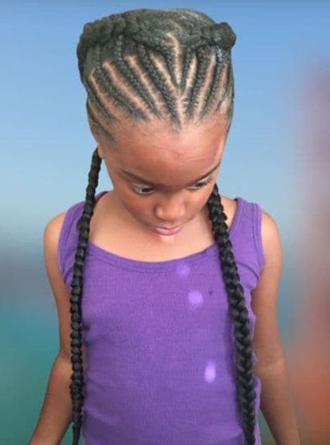 Double braids cornrow for girls