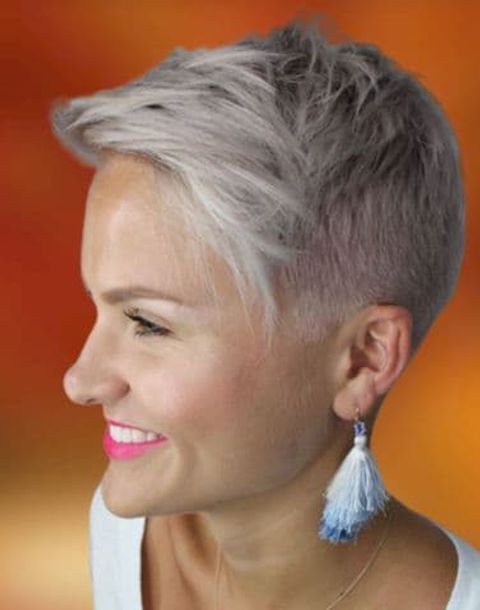 side swept pixie undercut hair style for women over 40