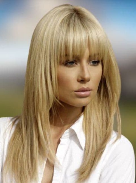 long hairstyles with bangs