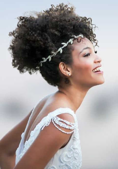 Updo curly natural wedding hairstyles