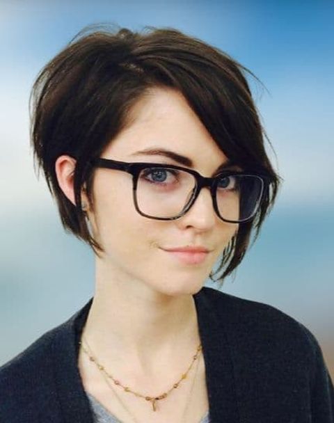 Short bob haircut with bangs