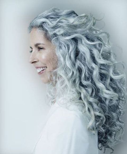 curly long grey hair for older women over 60
