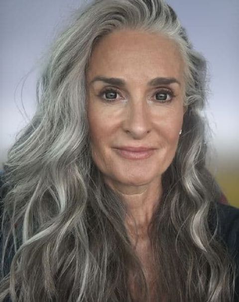 wavy long hairstyles for older women