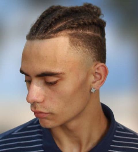 Triple cornrown braids for men