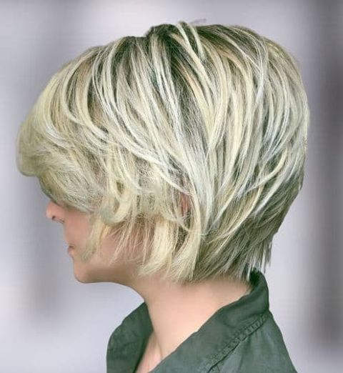 layered short haircut and hair styles