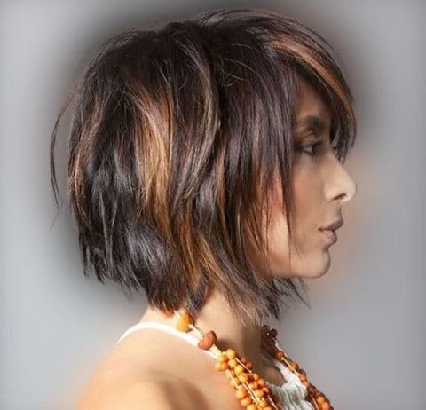 layered short haircut and hair styles