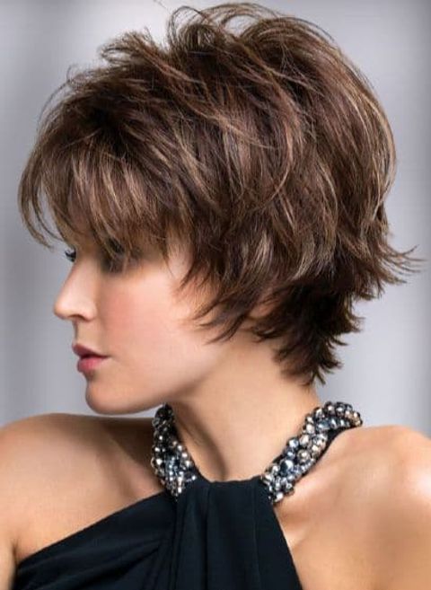 layered short haircut and hair styles