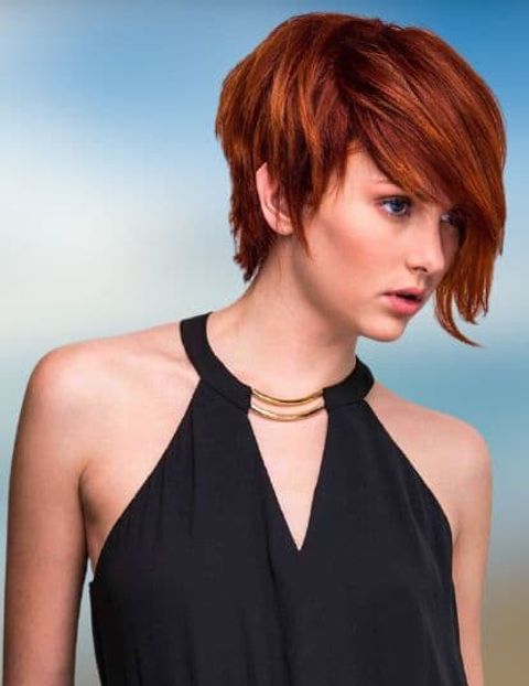 Asymmetrical Long Pixie Cut with bangs