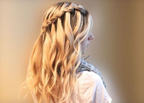 Cool braids with waterfall