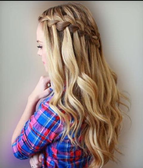Waterfall braids long hairstyles
