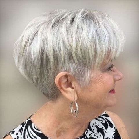 Layered short cut with bangs