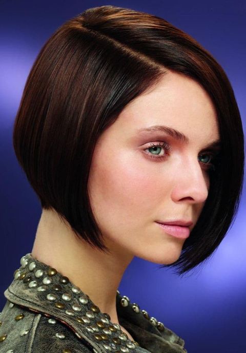 side swept straight short bob haircut 2021-2022