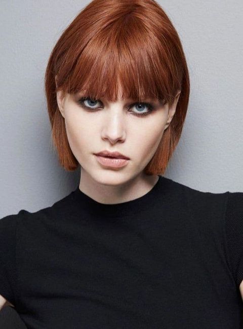 straight chin length haircut for long face 2021-2022