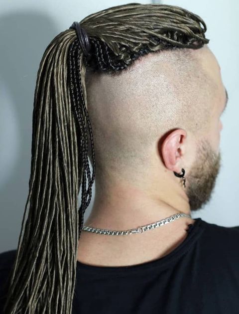 Dreadlock braids high ponytail for men 2021-2022