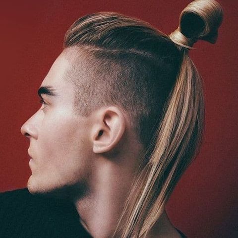 High Fade ponytail for long hairstyle