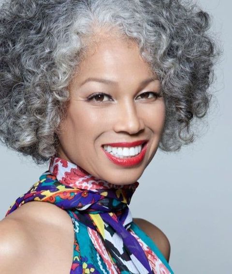 Curly short bob for black women over 60