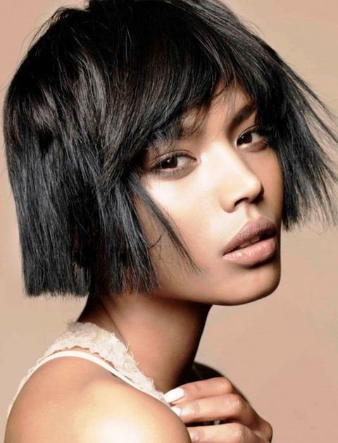 Blunt bob cut with bangs 2021-2022