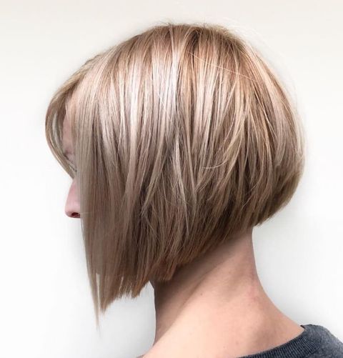 Blonde layered inverted bob 2021-2022