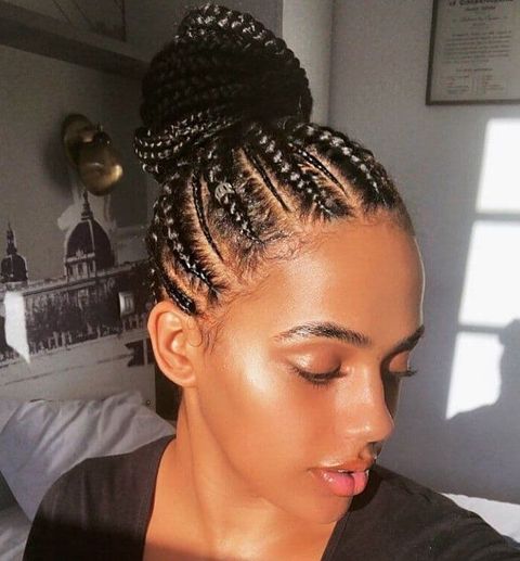 Highlight high bun cornrow braids 2021-2022