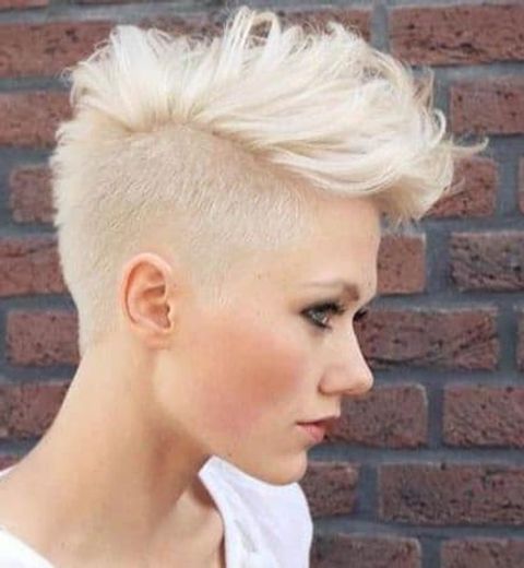 Blonde Short Mohawk haircut 2021-2022