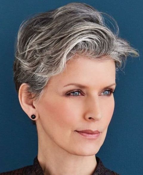 Cool gray balayage short hair 2021-2022