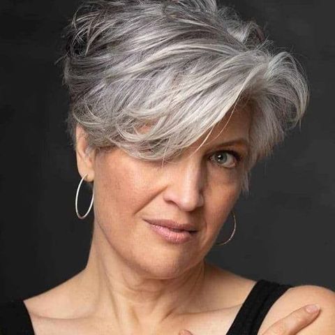 Gray balayage short layered haircut in 2021-2022