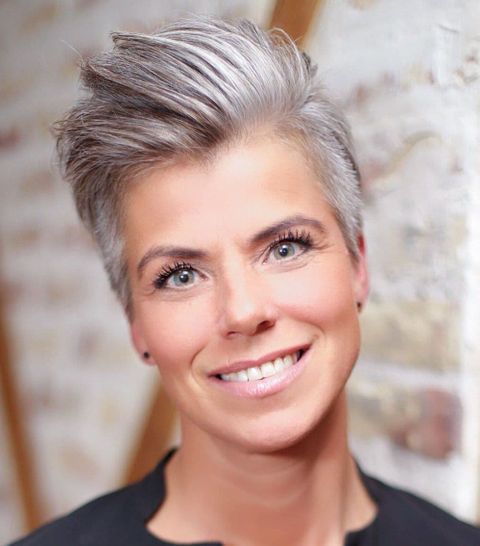 Mohawk short grey hair for women 2021-2022