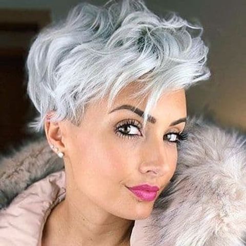 Wavy gray short haircut for black women in 2021-2022