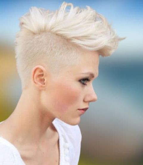 Blonde color undercut short hair 2021-2022