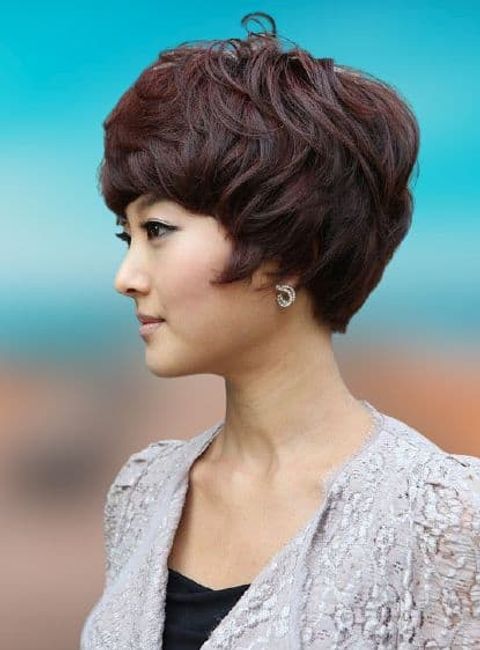 Short wavy hair for asian women